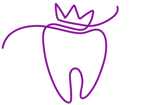 Tooth Icon with a crown - Line Art